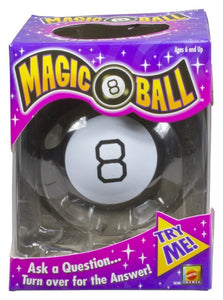 Magic 8 Ball in a pink and purple package.