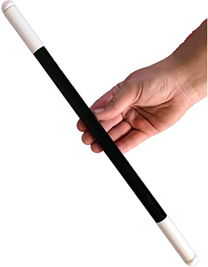 12 inch plastic wand. Ball tips at both ends held together with an elastic band inside the wand. Place ball tips carefully between your fingers to do levitation effect tricks. Comes with instructions to learn 5 tricks.