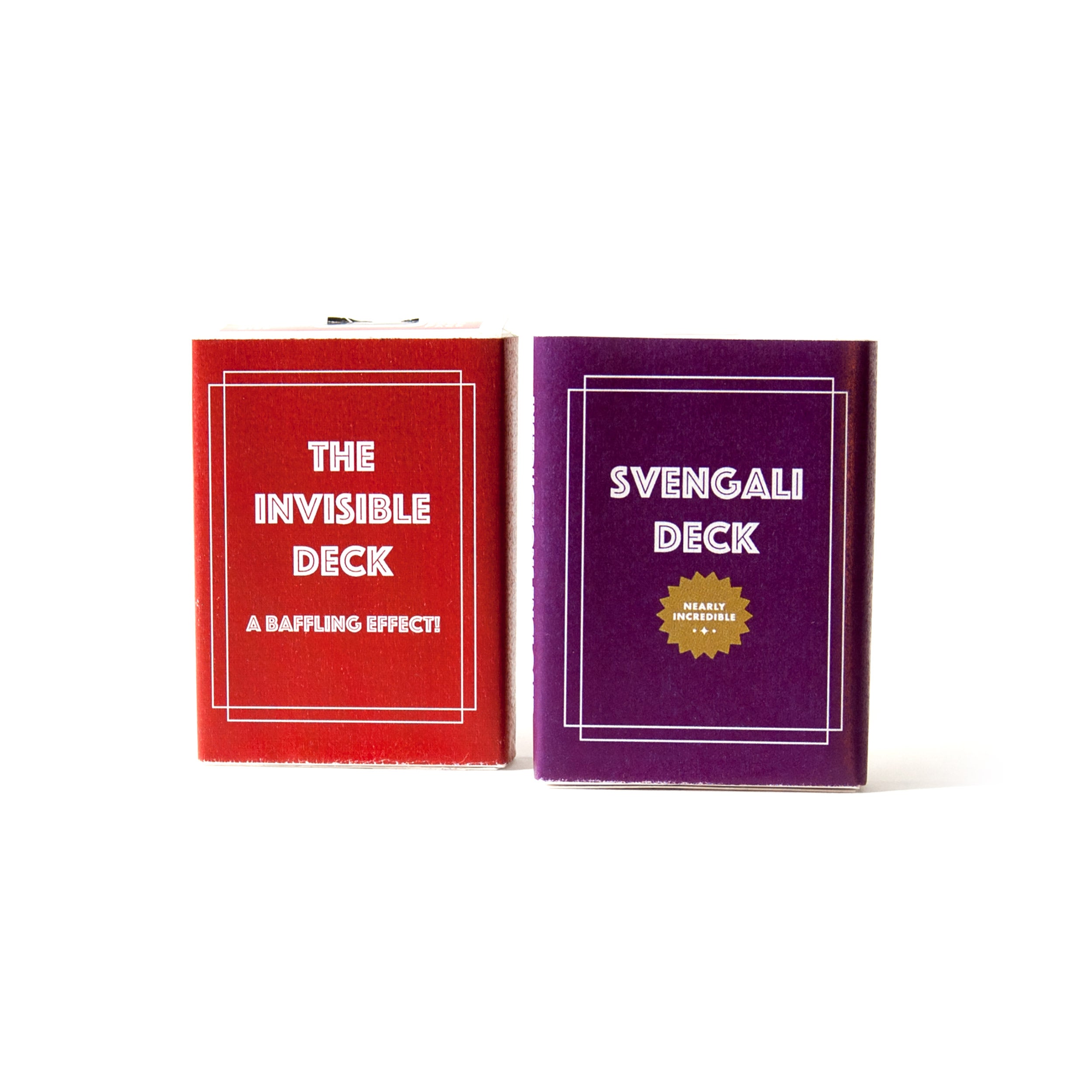 Front cover: The Invisible Deck: A Baffling Effect! Back cover: An "invisible" deck is offered to the spectator to choose a card and replace it back in the deck upside down. The magi then produces this deck with the chosen card presented upside down in the real deck. VOILA!"