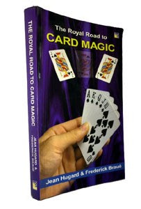 The Royal Road to Card Magic. By Jean Hugard & Frederick Braue. Purple curtain book cover with a hand of spades.