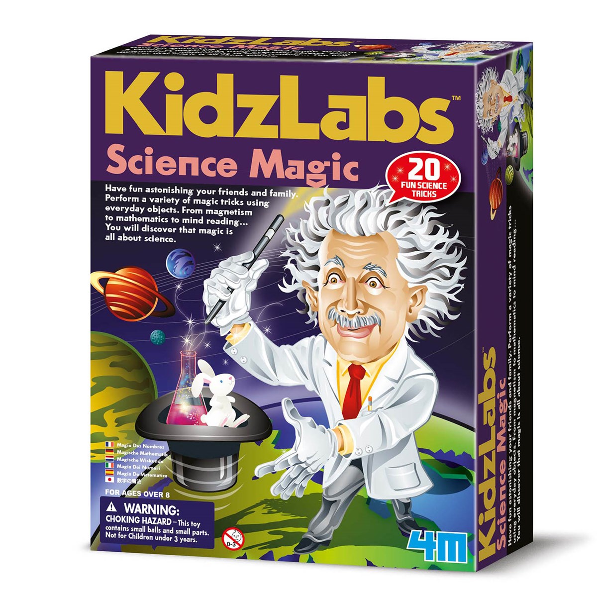 KidzLabs Science Magic box, with Albert Einstein taking a rabbit out of a hat